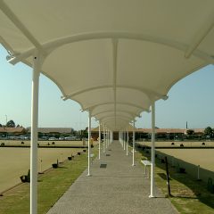 Tensile Walkway Covering Structure