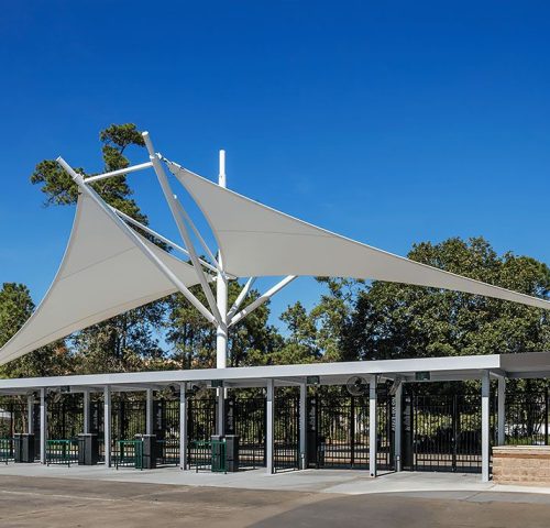 Tensile Walkway Covering Structure