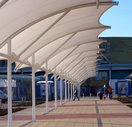 Tensile Walkway Covering Structures